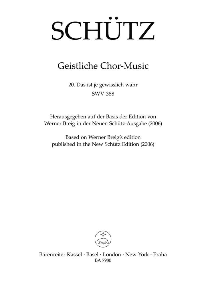 Das Ist Je Gewisslich Wahr SWV 388